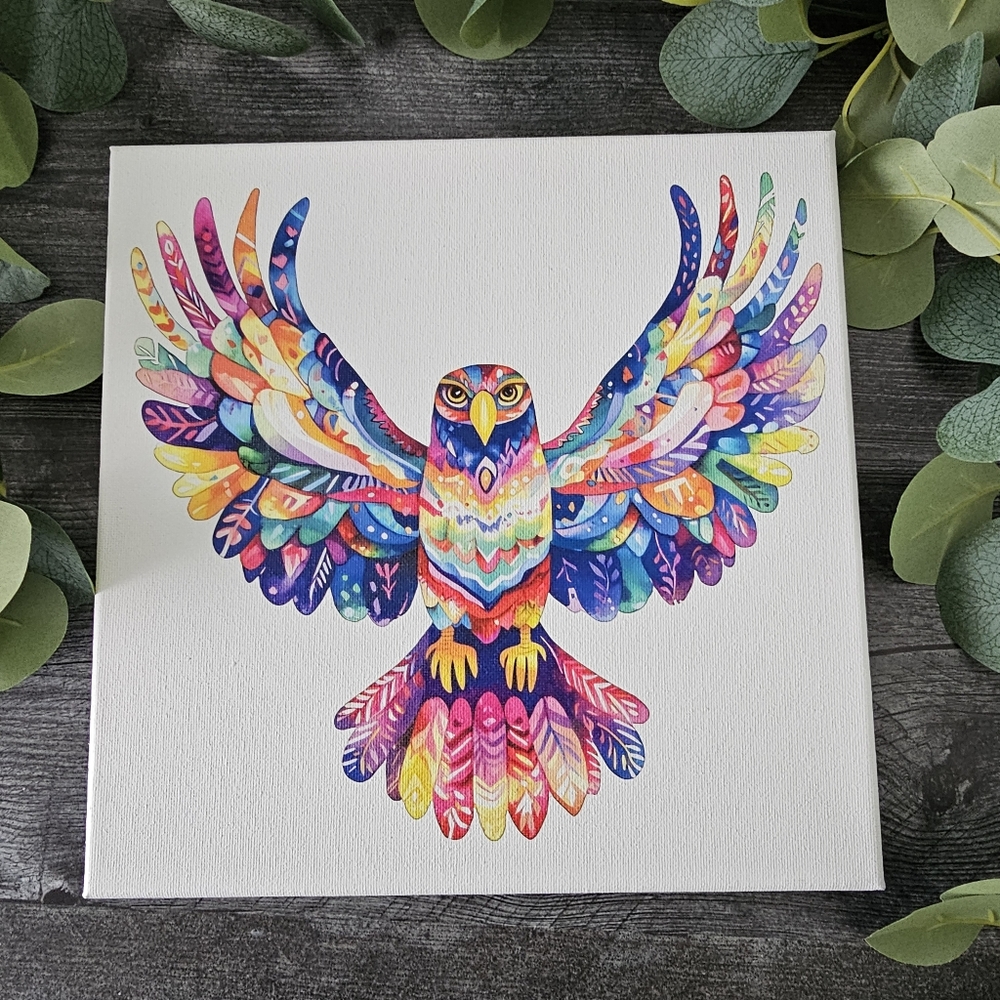 Colorful Abstract Bird Canvas Art